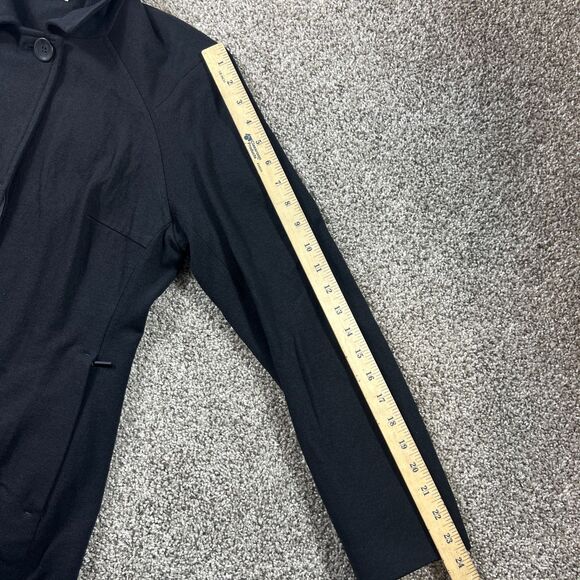 icebreaker Jacket Womens Medium Black Merino Wool Pea Coat Full Zip Classic - Picture 16 of 16